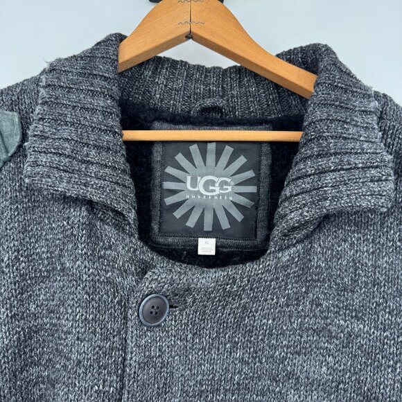 UGG Mens  men sweater Jacket Coat Vintage Doubke Breasted Button collar thick wa - Picture 2 of 10